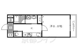 オープンヒルズ 1Kの間取図画像