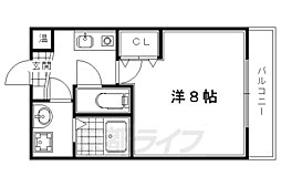 ブリランテ金閣 1Kの間取図画像