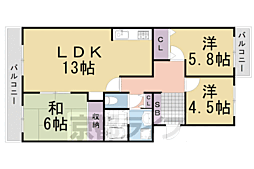 ヴィラピーシス 3LDKの間取図画像
