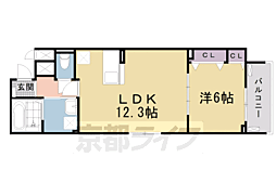 ジオコート 1LDKの間取図画像