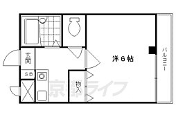 エリーフラッツ 1Kの間取図画像
