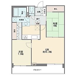パーク・ハイム溝の口 2LDKの間取図画像