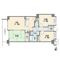 日神パレステージ向ヶ丘遊園 3LDKの間取図画像