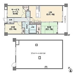ランドシティ玉川学園ロイヤルテラス 2SLDKの間取図画像