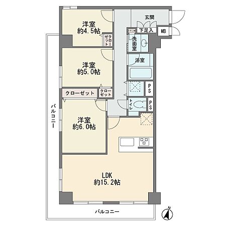 3LDK 間取り