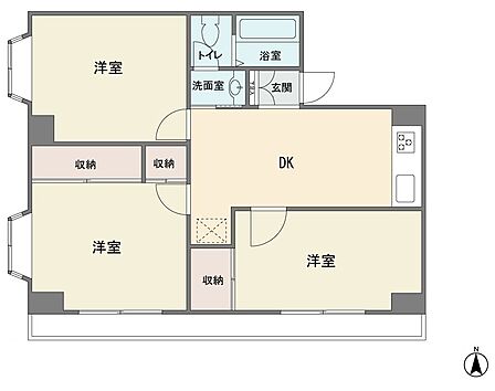 2階部分の南西角部屋です ワイドバルコニー 3DK 現況空室 出窓2箇所 元住吉駅まで徒歩8分です