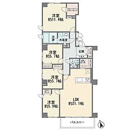 エステ・スクエア成瀬弐番館 4LDKの間取図画像