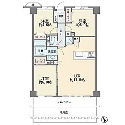 鷺沼ハウス 3LDKの間取図画像