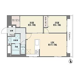 カサベルダ 2LDKの間取図画像