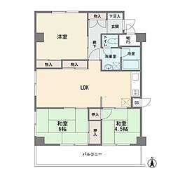 溝の口セントラルマンション 3LDKの間取図画像