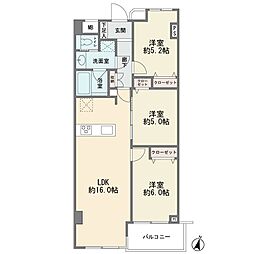鷺沼ハイライズ 3LDKの間取図画像