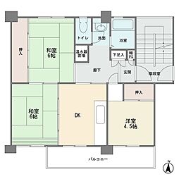 麻生台団地22号棟 3DKの間取図画像