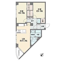 シャンボール尾山台 2LDKの間取図画像
