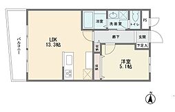 コーポ大倉山3 1LDKの間取図画像