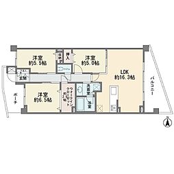 クレストフォルム生田グランヒルズ 3LDKの間取図画像