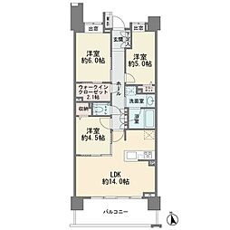 クレストプライムレジデンスアベニュー弐番街 3LDKの間取図画像