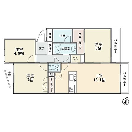 3LDK 間取り