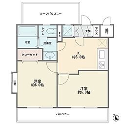 ライオンズマンション十日市場 2Kの間取図画像