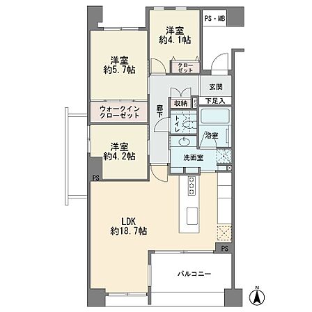 3LDK 間取り
