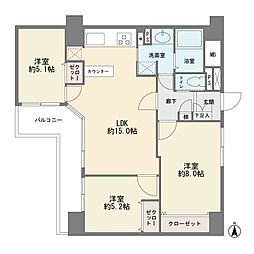 コスモテラス東百合ヶ丘 3LDKの間取図画像