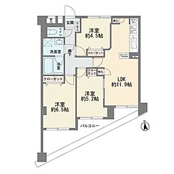 サンフラワー等々力 3LDKの間取図画像