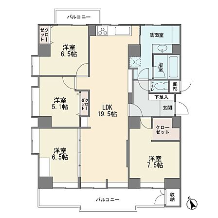 2階部分の南西角部屋です　専有100．64平米　大型4ＬＤＫ　ワイドバルコニー　ＬＤＫ19．5帖　新規フルリフォーム済み　エアコン2台付き　ウォークインクロゼット　浴室1坪サイズ　住宅ローン控除対象…