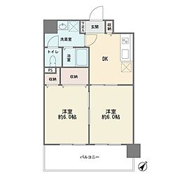 ファーストクラス市ケ尾 2DKの間取図画像