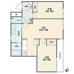 アルス用賀 2LDKの間取図画像