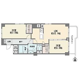 コーシン菊名マンション 2LDKの間取図画像