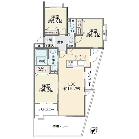 3LDK 間取り