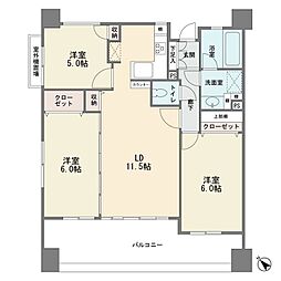 プルミエール多摩川 3LDKの間取図画像