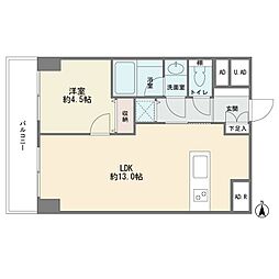 西蒲田スカイハイツ 1LDKの間取図画像