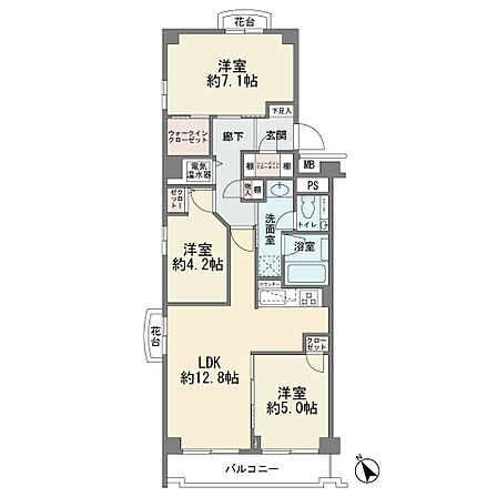 1階部分の南西角部屋です ワイドバルコニー ウォークインクロゼット シューズインクローク ペット飼育2匹可能 全室フローリング エアコン付き 新規フルリフォーム済み 浴室乾燥機 食洗機 追い焚き 総…