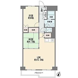 グリーンヒルズ横浜D棟 2LDKの間取図画像