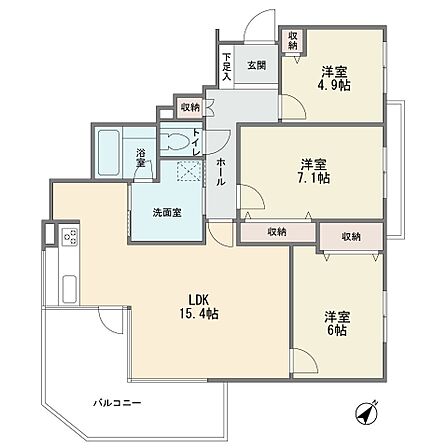 3階部分の東南向き角部屋です ワイドバルコニー 陽当り眺望良好です 3LDK ペット飼育可能 2015年6月にフルリフォーム済み 現況空室 オートロック 宅配ボックス 新耐震基準