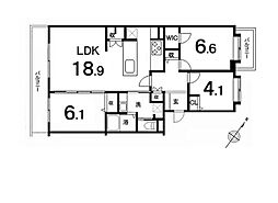 入間リバーサイド32号棟 3LDKの間取図画像