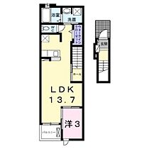 フェリーチェ　II 205 ｜ 山口県下関市楠乃4丁目（賃貸アパート1LDK・2階・41.73㎡） その2