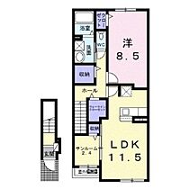 カルム　高砂 203 ｜ 山口県下関市豊浦町川棚（賃貸アパート1LDK・2階・57.79㎡） その2