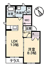 シャーメゾンオルセI棟 102 ｜ 山口県下関市山の田南町（賃貸アパート1LDK・1階・51.04㎡） その2