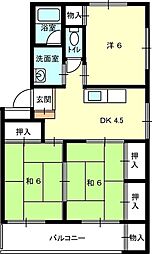ホワイトハイム 3DKの間取図画像