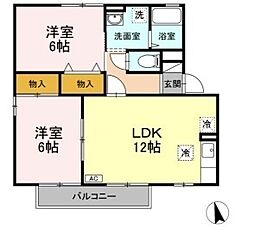 アーバンライフ2号館 2LDKの間取図画像