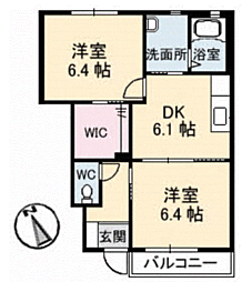 シャーメゾンマニエール 2DKの間取図画像