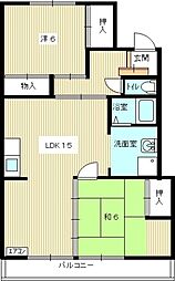 シャトレー長府 2LDKの間取図画像