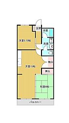 藤本ハウス 2LDKの間取図画像