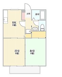 オネスト清末B 2DKの間取図画像