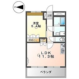 ベルフィオーレ住吉 1LDKの間取図画像