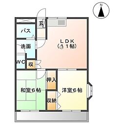 ディアグレイス・50 2LDKの間取図画像