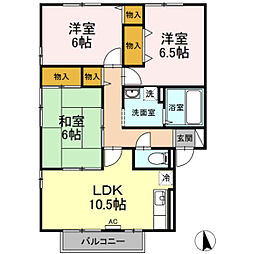 ウィルモアフジタA 3LDKの間取図画像
