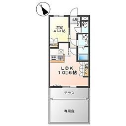 スカイパレス 1LDKの間取図画像