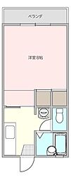 ロイヤルパレス彩佳A 1Kの間取図画像